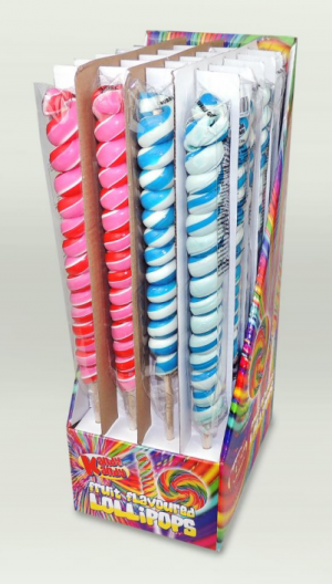 Kandy Kandy Strawberry & Bubblegum Tall Twister Lollies 24 x 80g