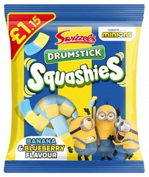 Swizzels Squashies Drumsticks Minions Banana & Blueberry £1.15 PMP 12x110g